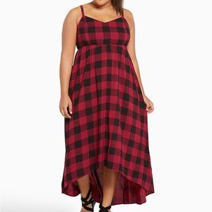 Torrid Plaid Challis Hi-Lo Dress